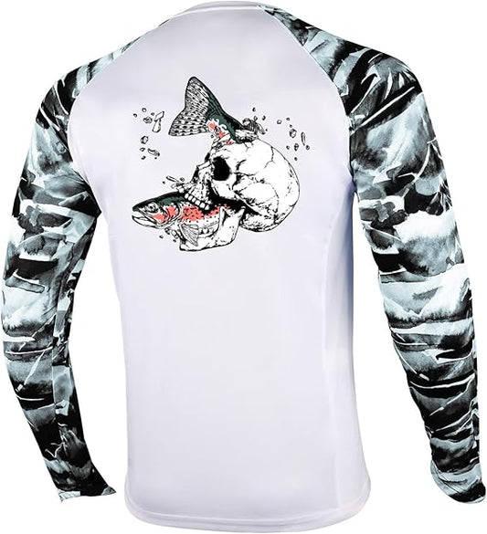 Palmyth Fishing Shirt for Men Long Sleeve Sun Protection UV UPF 50+ T-Shirts with Pocket