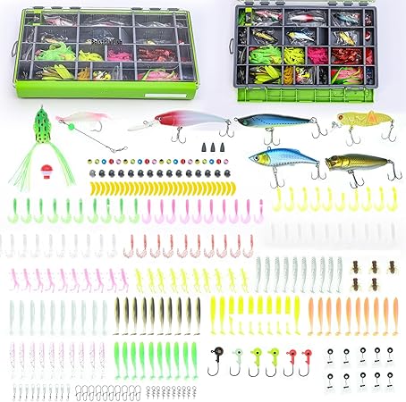 435pcs Waterproof Fishing Lures Tackle Box Kit,3700 Tackle Trays with Tackle Included,Crankbaits, Hooks, Weights,Fishing Lure Bait Gear Equipment Kit for Bass,Trout, Fishing Gift for Men